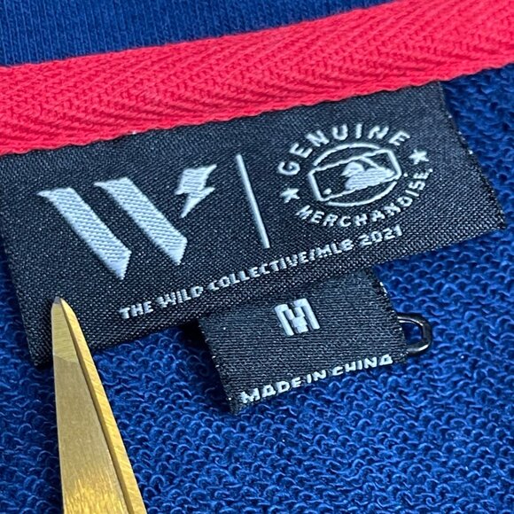 Atlanta Braves The Wild Collective Pullover Women's Size M Red/Navy Color Block - Picture 6 of 9